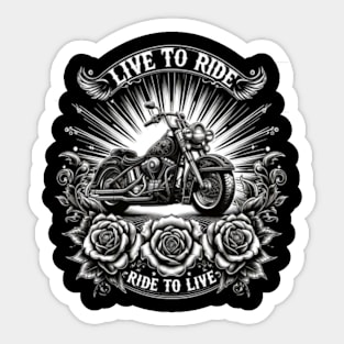 Live To Ride Ride To Live Biker Motorcycle Motorcyclist Sticker